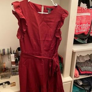 Forever 21 Woven Dress in Burgundy